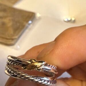 David Yurman X Crossover Band Ring in Sterling Silver w/18kYG